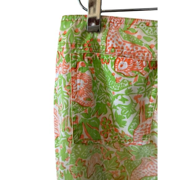 Vintage 60s 70s The Lilly Lilly Pulitzer Flare Leg Pants Green Tiger Owl Print - Picture 8 of 13